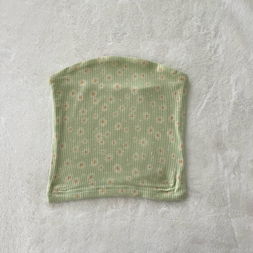 American Eagle pastel green & daisy tube top XS